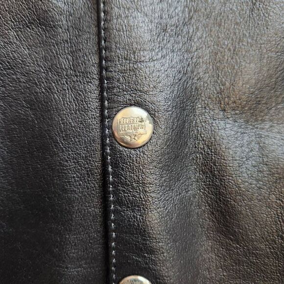 Vintage Vest Interstate Leather Motorcycle Mens XL Lace Sides Snap Button - Picture 5 of 5